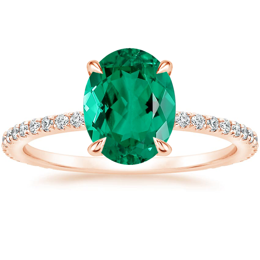 14K Rose Gold Demi Three-Quarter Coverage Diamond Ring (1/3 ct. tw.), large top view