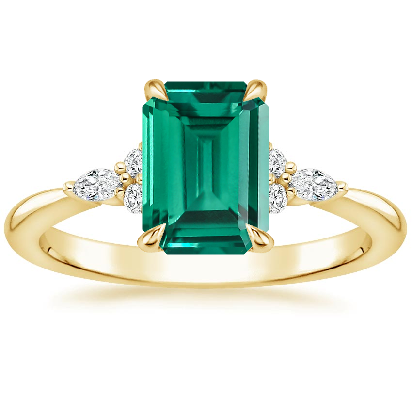 18K Yellow Gold Nadia Diamond Ring, large top view