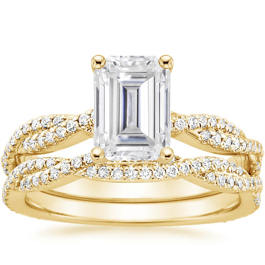 18KY Moissanite Petite Luxe Twisted Vine Bridal Set (1/2 ct. tw.), top view