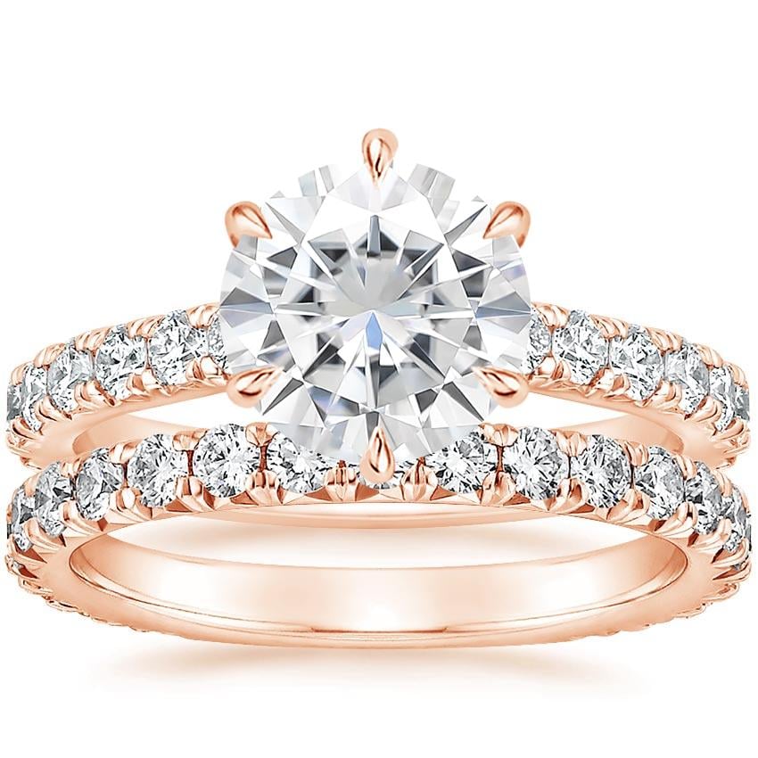 14KR Moissanite Luxe Sienna Diamond Bridal Set (1 1/8 ct. tw.), top view