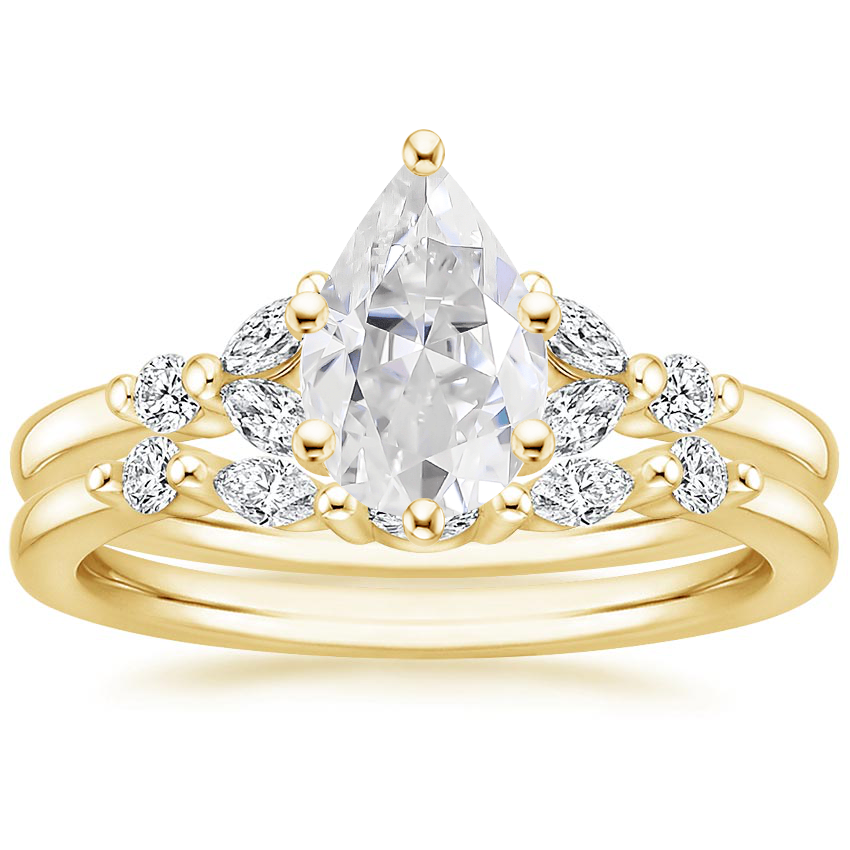 18KY Moissanite Verbena Diamond Bridal Set (1/4 ct. tw.), top view