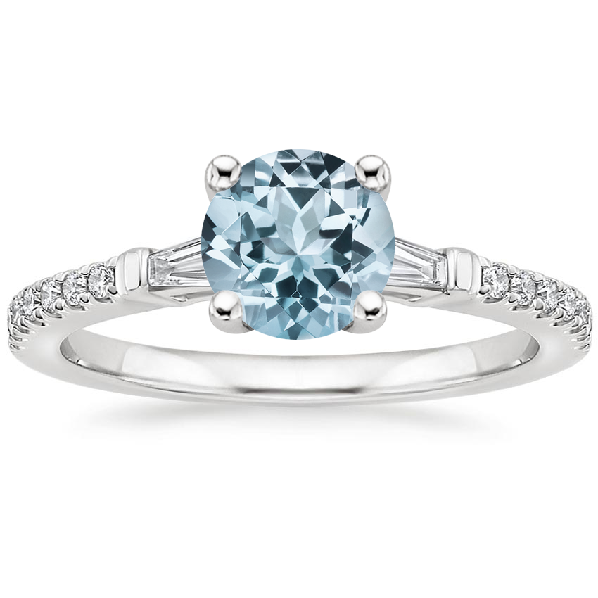 Aquamarine Luxe Tapered Baguette Diamond Ring (1/4 ct. tw.) in 18K ...