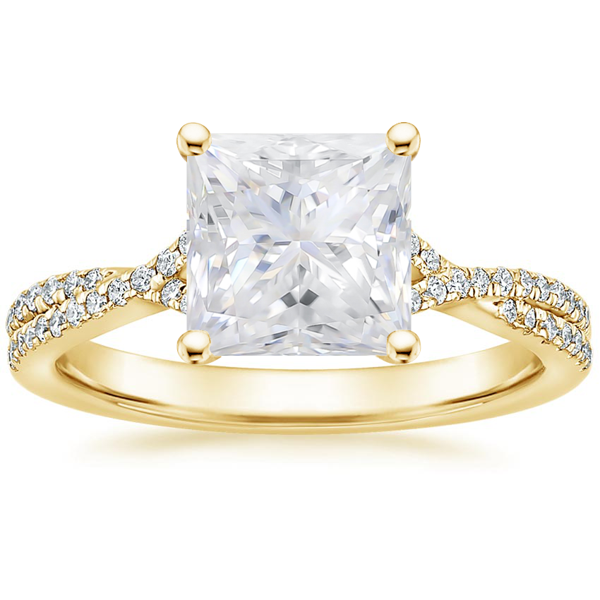 Yellow Gold Moissanite Serenity Diamond Ring
