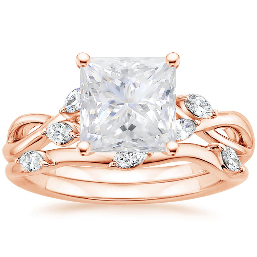 14KR Moissanite Willow Bridal Set (1/4 ct. tw.), top view