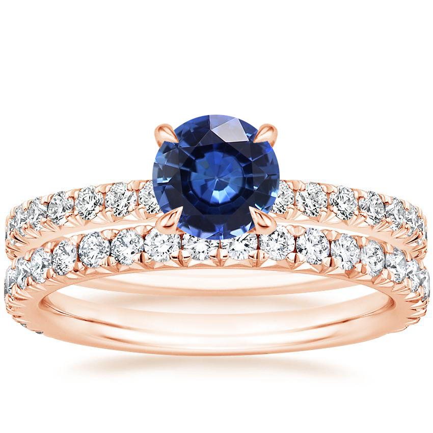 14K Rose Gold Amelie Diamond Ring (1/3 ct. tw.) with Luxe Amelie Diamond Ring (1/2 ct. tw.)