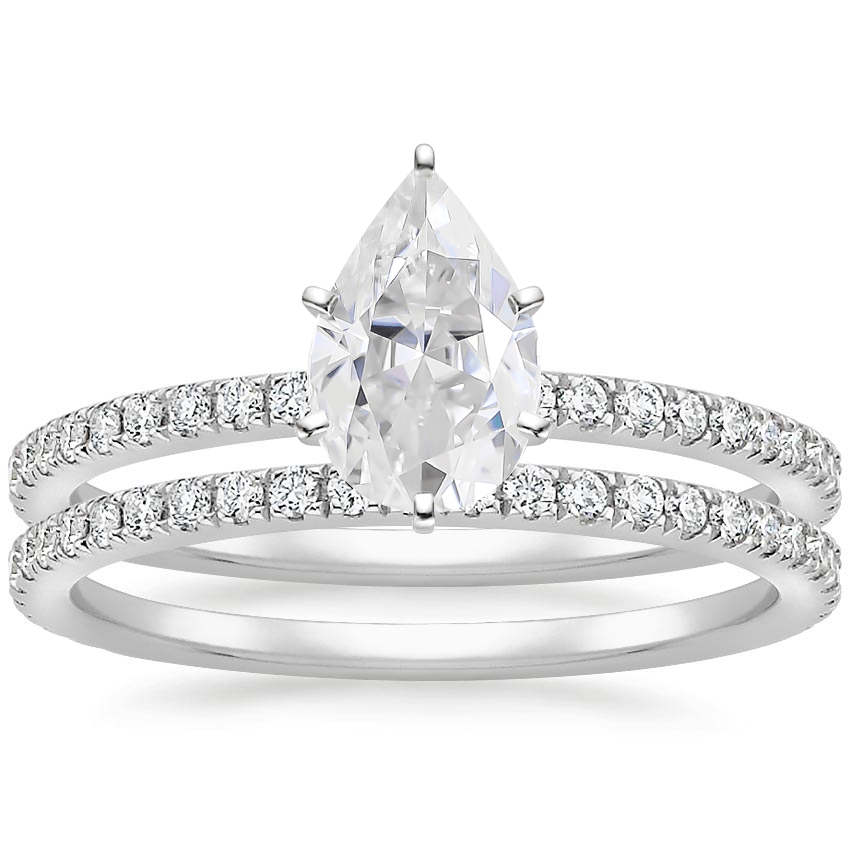 18KW Moissanite Luxe Ballad Bridal Set (1/2 ct. tw.), top view