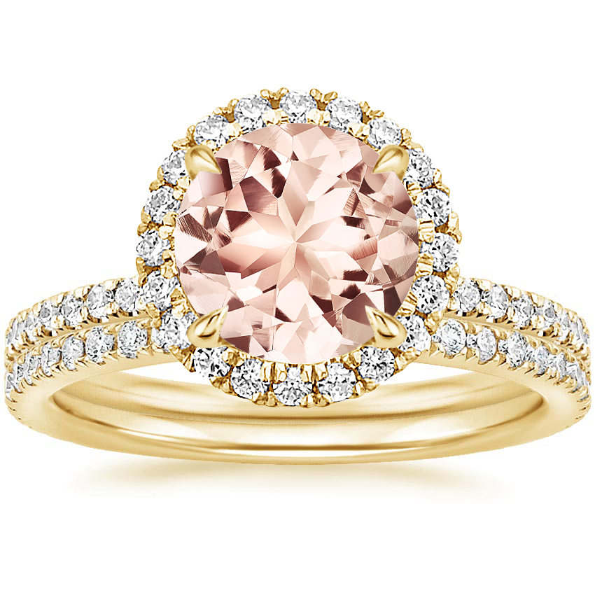 18KY Morganite Waverly Diamond Bridal Set (2/3 ct. tw.), top view