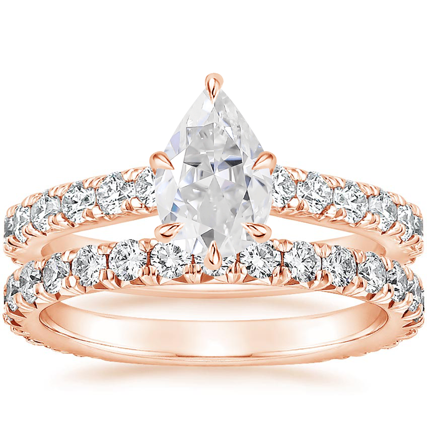 14KR Moissanite Luxe Sienna Diamond Bridal Set (1 1/8 ct. tw.), top view