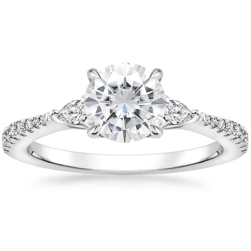 Moissanite Tapered Luxe Aria Diamond Ring (1/5 ct. tw.) in 18K White Gold