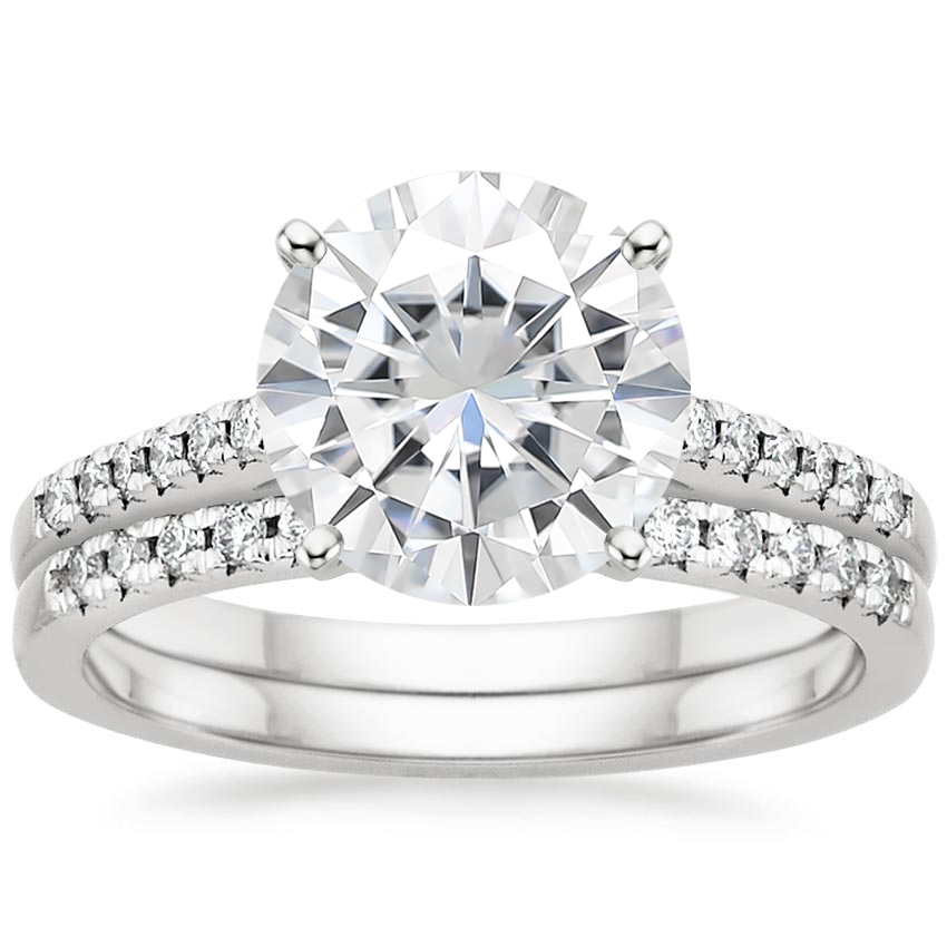 18KW Moissanite Sonora Diamond Bridal Set (1/4 ct. tw.), top view