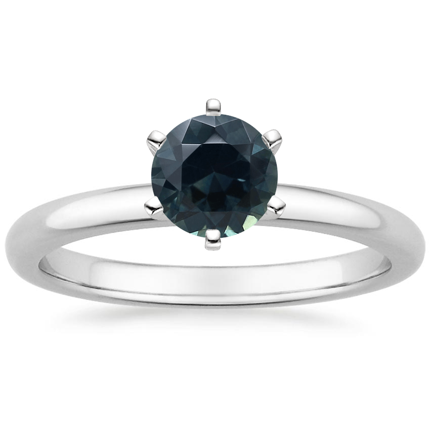Sapphire Comfort Fit 2mm Six-Prong Solitaire Ring in 14K White Gold