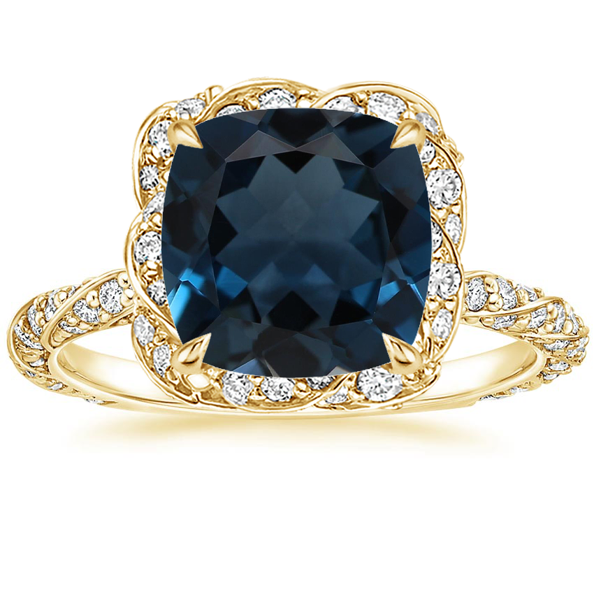 18K Yellow Gold Nova Halo Diamond Ring (1/2 ct. tw.), large top view