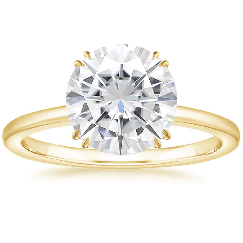 Yellow Gold Moissanite Sora Diamond Ring