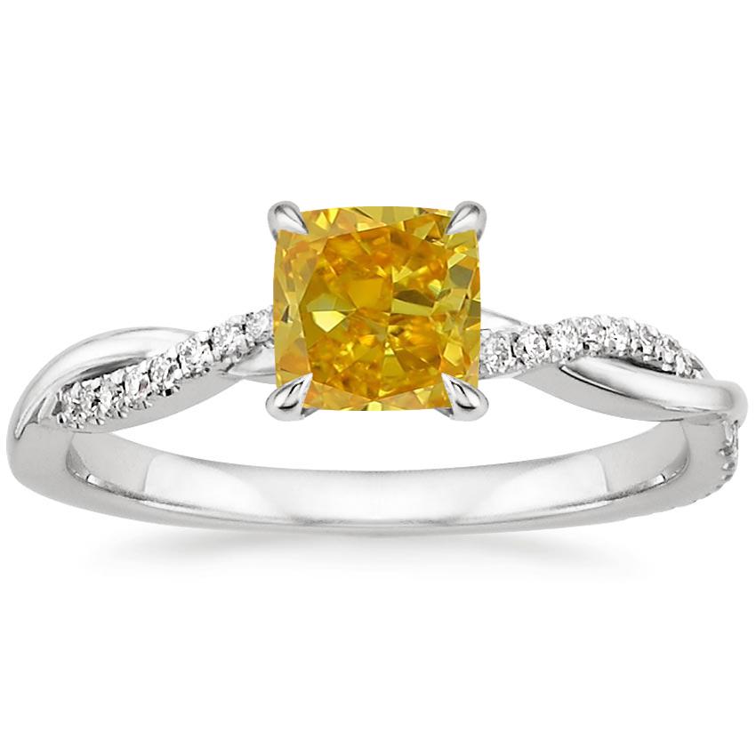Platinum Petite Twisted Vine Diamond Ring (1/8 ct. tw.), large top view