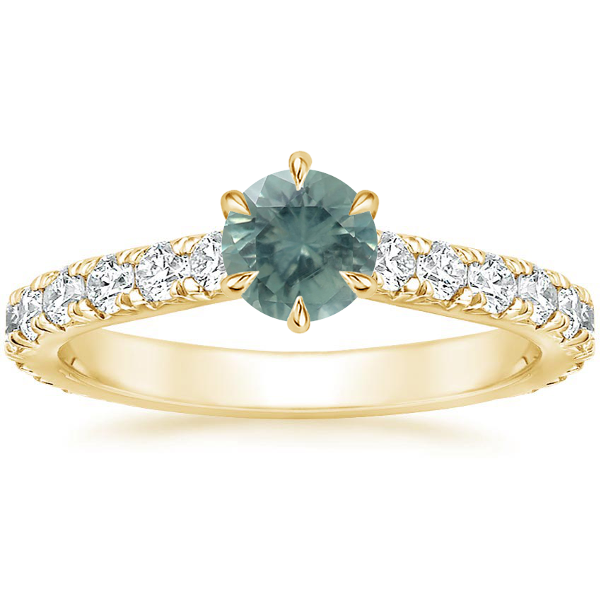 18K Yellow Gold Sienna Three-Quarter Coverage Diamond Ring, large top view