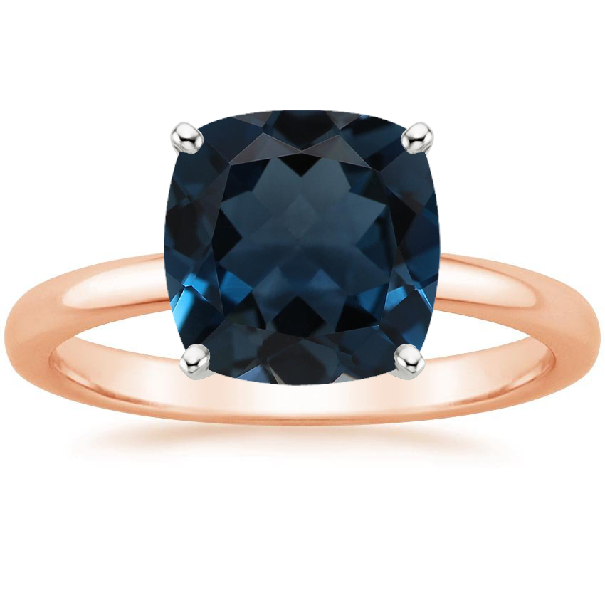 14K Rose Gold Comfort Fit 2mm Solitaire Ring, large top view