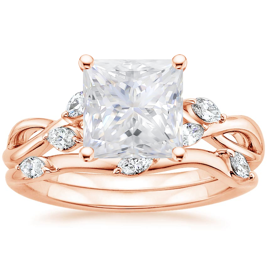 14KR Moissanite Willow Bridal Set (1/4 ct. tw.), top view