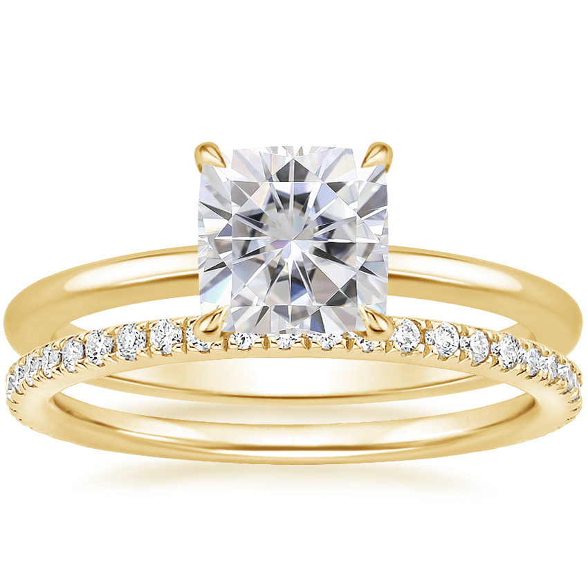 18K Yellow Gold Petite Elodie Ring with Luxe Ballad Diamond Ring