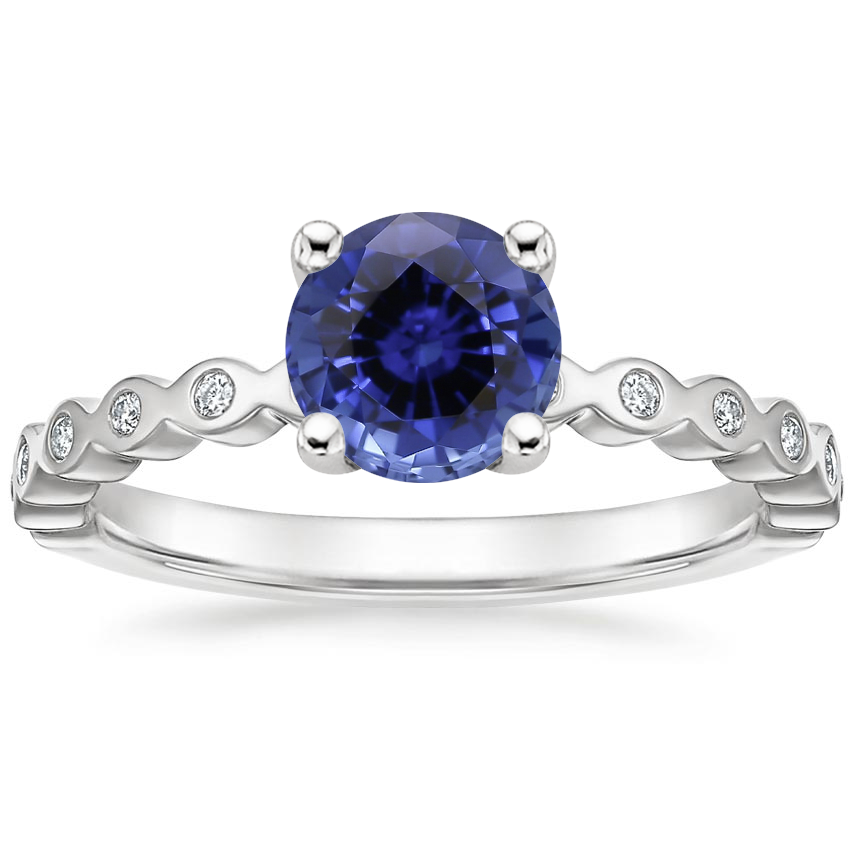 Sapphire Avery Diamond Ring in 18K White Gold