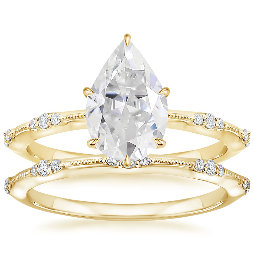 18KY Moissanite Alena Diamond Bridal Set, top view