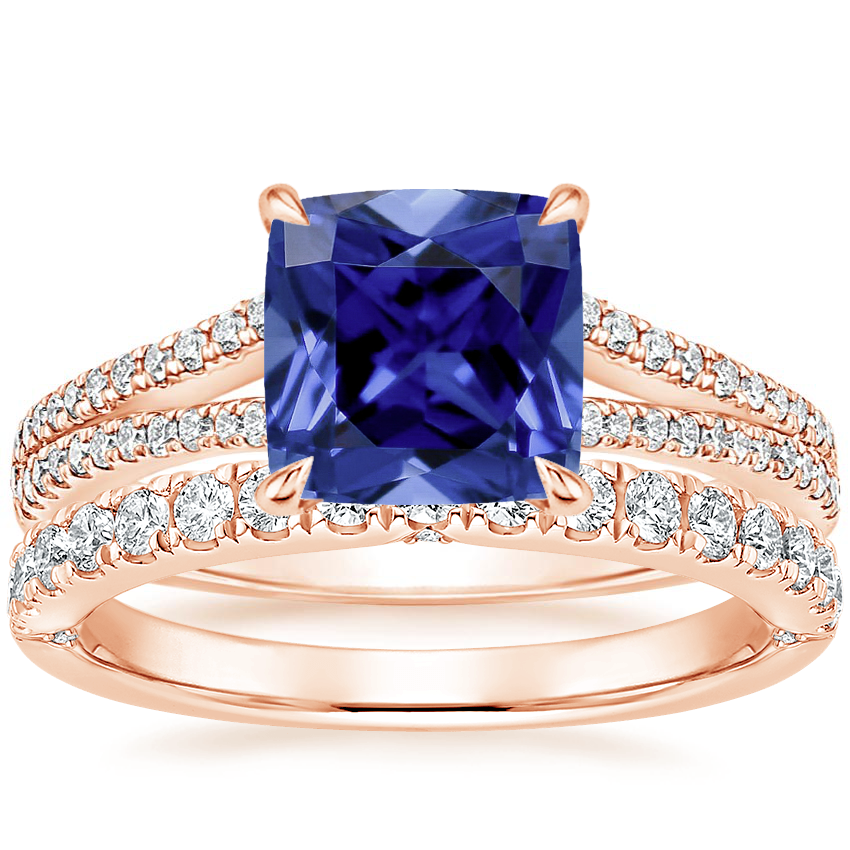 14K Rose Gold Icon Diamond Ring with Luxe Heritage Diamond Ring (1/3 ct. tw.)