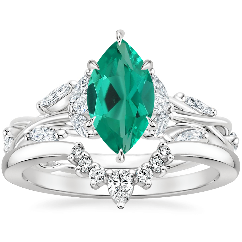18K White Gold Secret Garden Diamond Ring (1/2 ct. tw.) with Lunette Diamond Ring