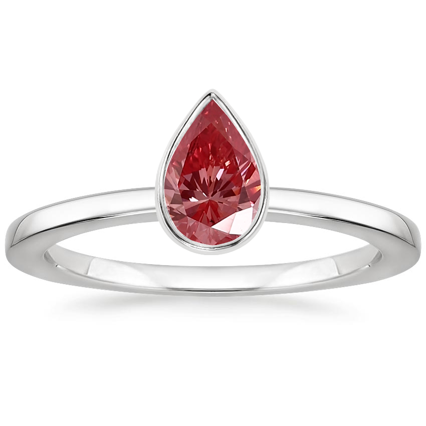 18K White Gold Noemi Bezel Ring, large top view