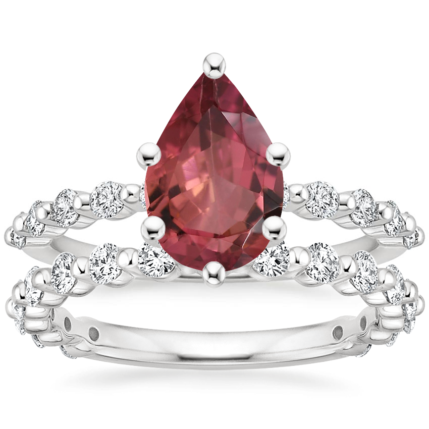 18K White Gold Marseille Diamond Ring (1/4 ct. tw.) with Luxe Marseille Diamond Ring (1/2 ct. tw.)