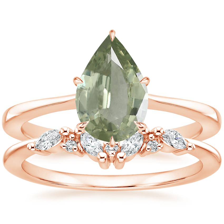 14K Rose Gold Elle Ring with Yvette Diamond Ring