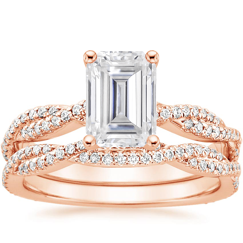 14KR Moissanite Petite Luxe Twisted Vine Bridal Set (1/2 ct. tw.), top view