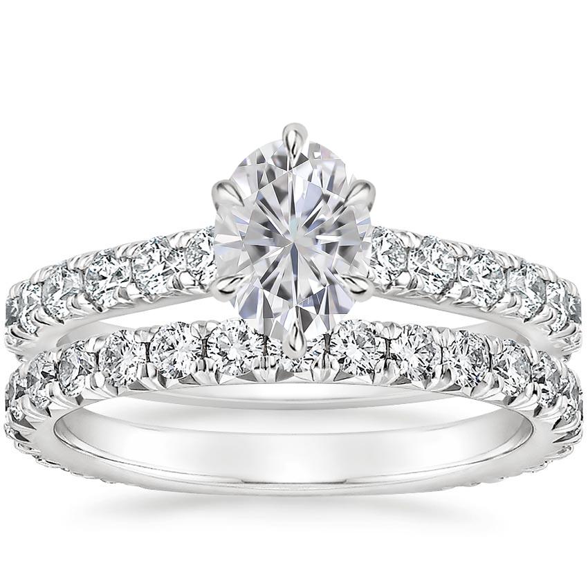 18KW Moissanite Luxe Sienna Diamond Bridal Set (1 1/8 ct. tw.), top view