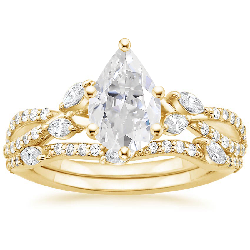 18KY Moissanite Luxe Willow Bridal Set (1/2 ct. tw.), top view