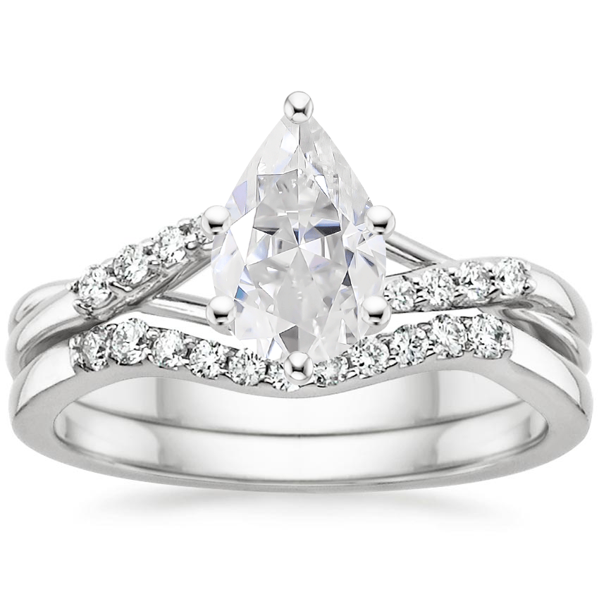 PT Moissanite Chamise Diamond Bridal Set, top view