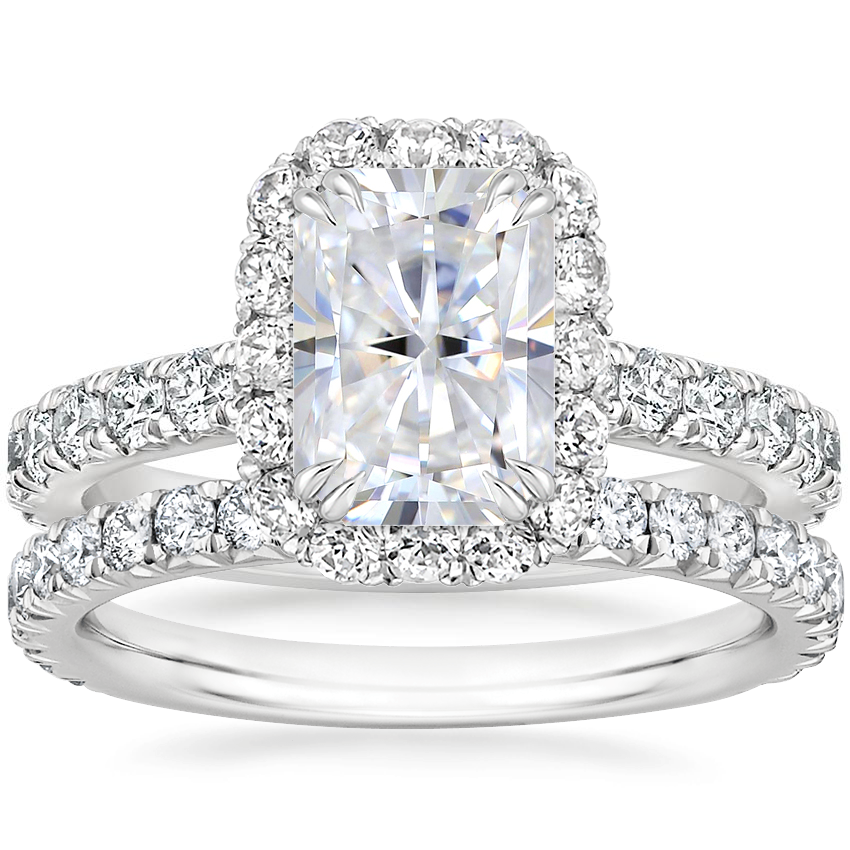 18K White Gold Luxe Sienna Halo Diamond Ring 3 4 ct. tw. with
