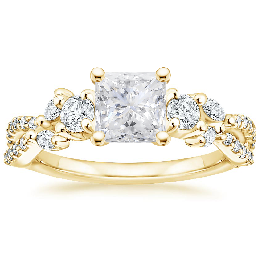 18K Yellow Gold Luxe Willow Three Stone Diamond Ring (1/2 ct. tw.), large top view