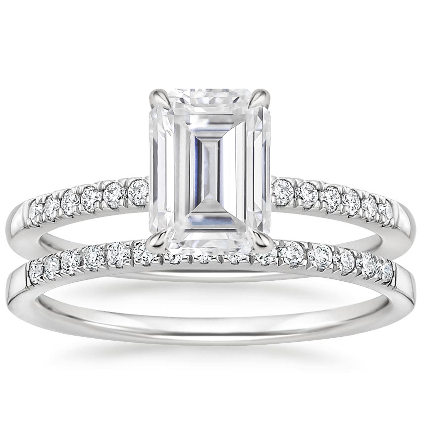 18KW Moissanite Petite Viviana Diamond Bridal Set (1/4 ct. tw.), top view