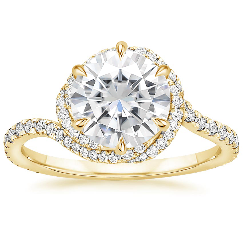 Yellow Gold Moissanite Rosita Diamond Ring