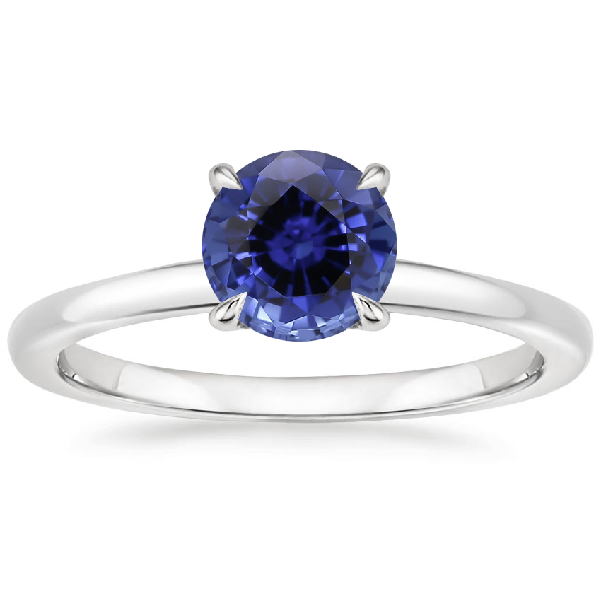 Sapphire Floral Lattice Ring in 18K White Gold