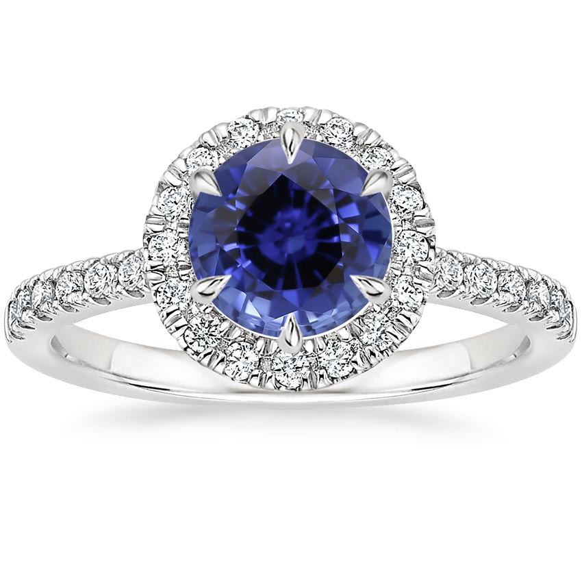 Sapphire Bliss Halo Diamond Ring (1/3 ct. tw.) in 18K White Gold