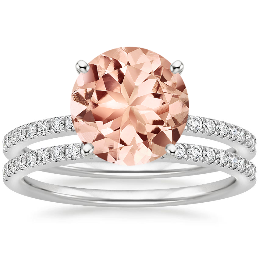 PT Morganite Ballad Diamond Bridal Set (1/3 ct. tw.), top view