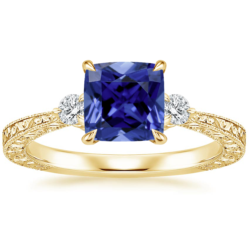 Sapphire Bristol Diamond Ring in 18K Yellow Gold