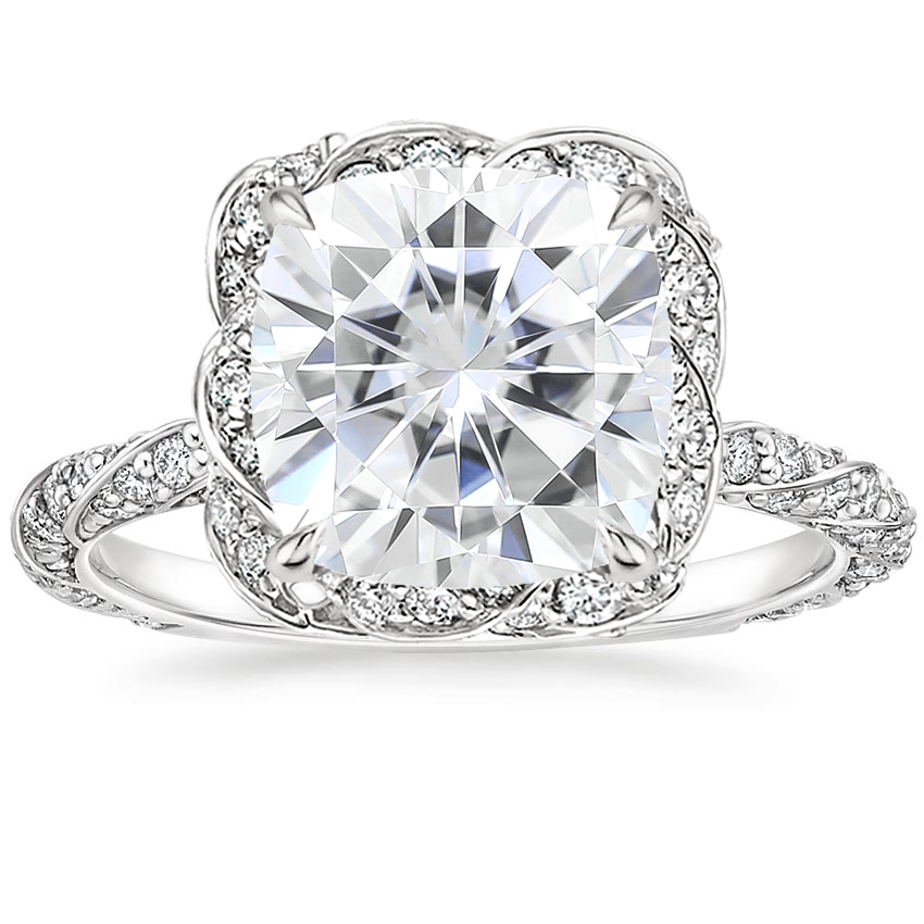 18K White Gold Nova Halo Diamond Ring (1/2 ct. tw.), large top view