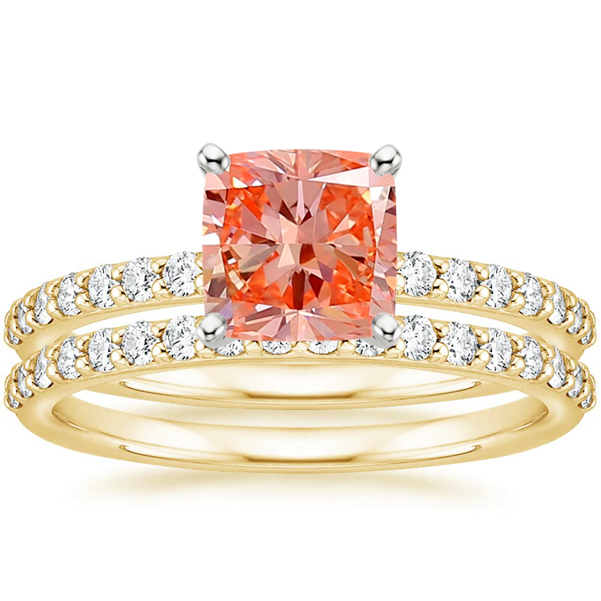 18K Yellow Gold Petite Shared Prong Bridal Set (1/2 ct. tw.)