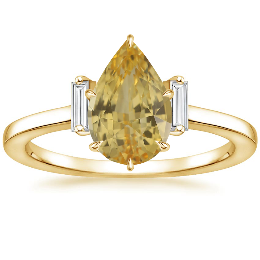 18K Yellow Gold Piper Diamond Ring, large top view