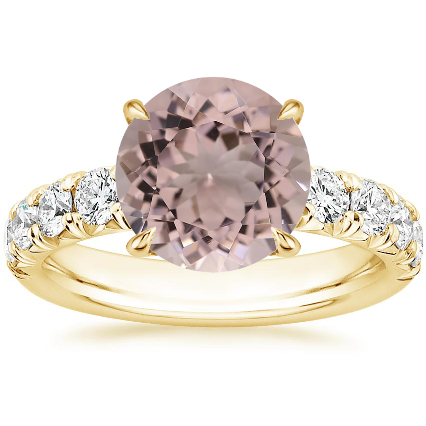 18K Yellow Gold Ellora Half Coverage Diamond Ring, large top view