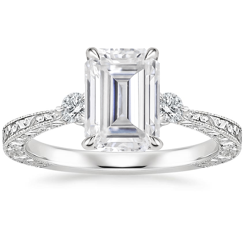 Moissanite Bristol Diamond Ring in 18K White Gold