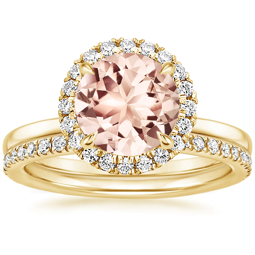 18KY Morganite Vienna Diamond Bridal Set (1/2 ct. tw.), top view