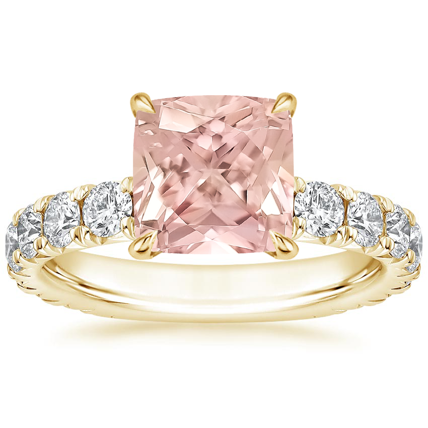18K Yellow Gold Ellora Three-Quarter Coverage Diamond Ring, large top view