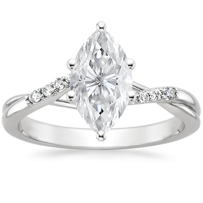 Platinum Chamise Diamond Ring (1/15 ct. tw.), large top view