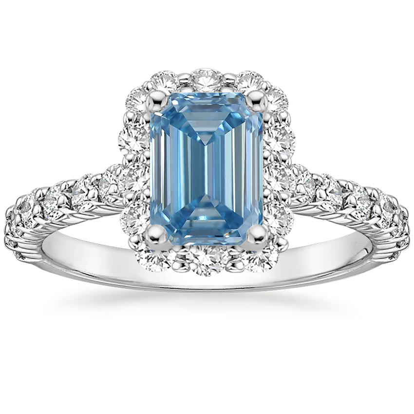 18K White Gold Luxe Lotus Flower Halo Diamond Ring (3/4 ct. tw.), large top view